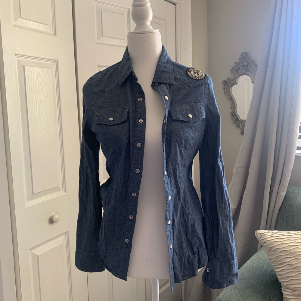 Denim vintage button down jacket